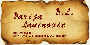 Marija Laninović vizit kartica